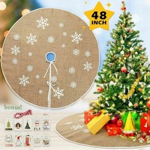 Christmas Tree Skirt Floor Mat Home Xmas Snowflake Cover Ornament Decor ... - $26.99