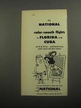 1956 National Airline Ad - Radar-smooth flights to Florida and Cuba - £14.52 GBP