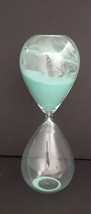 Medium Size Half Hour Glass  Turquoise Sand Mint Condition - 12&quot; tall - £9.72 GBP