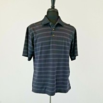 Pebble Beach Short Sleeve Shirt Golf Polo Black Mens Large Sport Stripe ... - $14.74