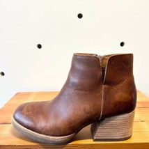 7.5 - Kork Ease $220 Brown Leather Block Heel RUBI Ankle Boots 1123DA - £74.82 GBP