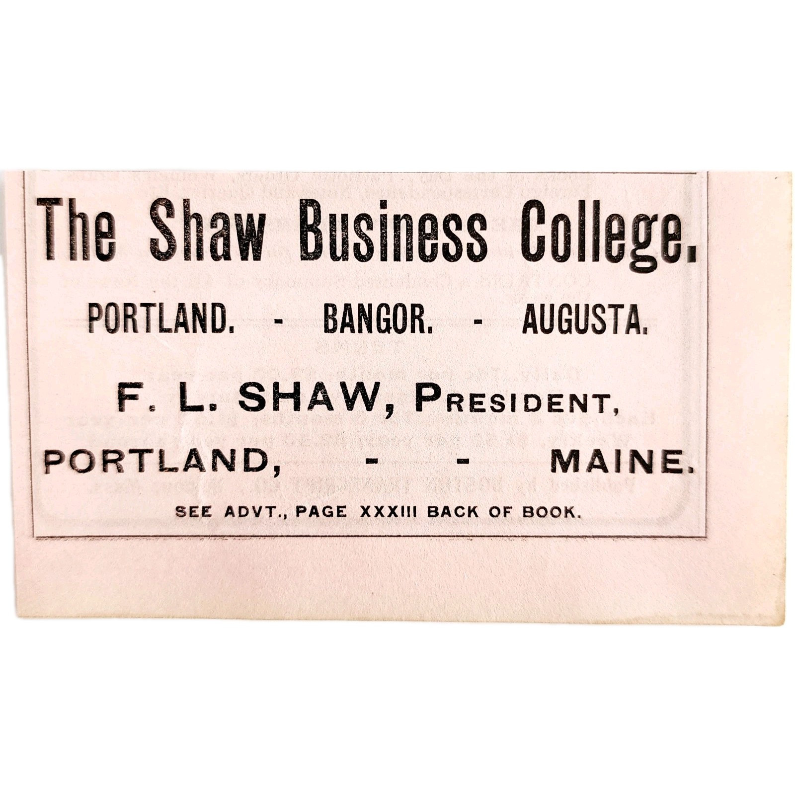1906 Shaw Business College Advertisement Portland Maine School Universit... - £15.06 GBP