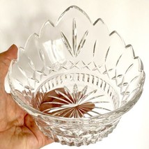 Vintage Crown Tiara Pressed Glass Clear Scalloped Star Trinket Bowl Candy Dish - £35.93 GBP