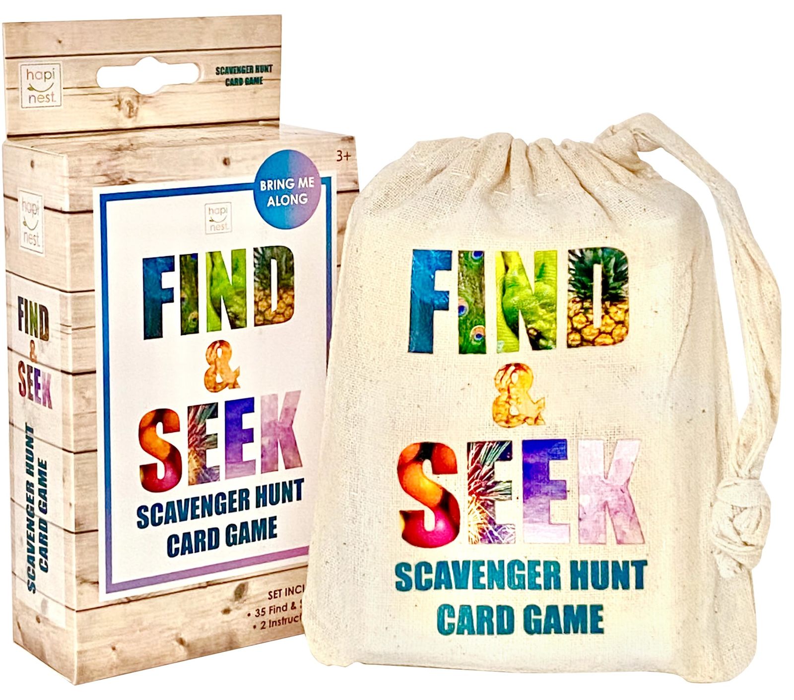 Hapinest Find and Seek Scavenger Hunt Card Game, Indoor Outdoor Activities for