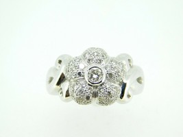 Authenticity Guarantee 
18k White Gold Genuine Natural Diamond Flower Ring 3/... - £1,048.35 GBP