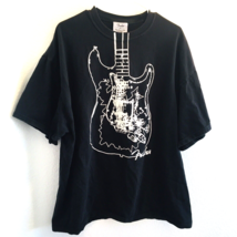 Fender Guitar Big Logo Graphic Short Sleeve Black T-Shirt Men&#39;s Size 2XL - $28.45