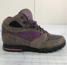 Vintage Nike ACG Hiking Shoes Womens 9 Gray Suede Leather Purple 930608-IB - £36.50 GBP