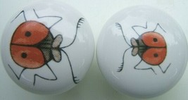 Ceramic Cabinet Knobs Knob 2 Ladybug Lady Bug INSECT - $7.92