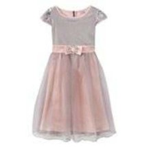Girls Dress Easter Candies Gray Pink Sparkle Sequin Mesh Short Sleeve $6... - $27.72