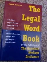 The Legal Word Book from American Heritage Dictionary 3rd edition 1991  - £3.93 GBP