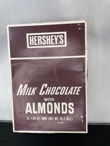 Vintage Hershey&#39;s Milk Chocolate with Almonds Box Candy Bar Advertising - £11.72 GBP