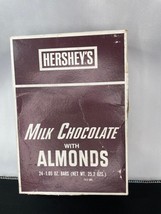 Vintage Hershey&#39;s Milk Chocolate with Almonds Box Candy Bar Advertising - £11.21 GBP