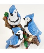 Blue Jay Family Winter Bird Ceramic Vintage 1990s 4.5&quot; K&#39;s Collection HGS2E - $568.30 MXN
