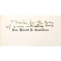 Reverend Harold R Gustafson Business Card Personalized 1920s-30s Ephemera DWNN4 - $19.99