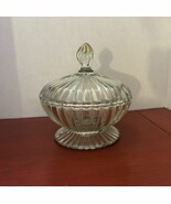Vtg National Clear By Jeanette Glass Lidded Candy Dish - $262.39 MXN