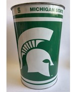 Michigan State Spartans 10 Inch Metal Wastebasket Trash Can Garbage Office - $17.09