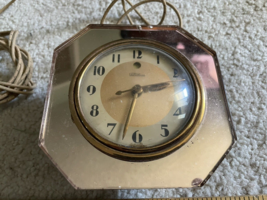 Art Deco Telechron Mirror Glass Desk Clock - Tested And Working! - £108.22 GBP