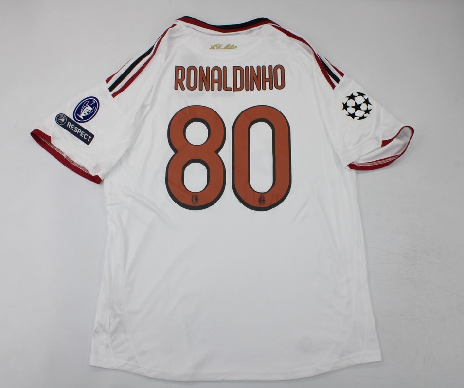 ac milan jersey 2009 2010 shirt ronaldinho white champions league style