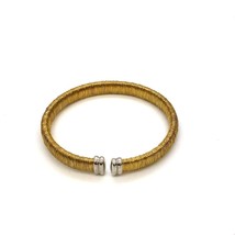 Vtg 925 JCM Italy Vermeil Gold Wrapped Wired Modern Flexible Cuff Bracelet 6 3/4 - £67.26 GBP