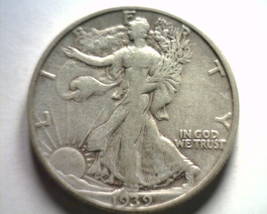 1939-S WALKING LIBERTY HALF DOLLAR VERY FINE+ VF+ NICE ORIGINAL COIN BOB... - $27.00