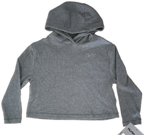 Primary image for HURLEY ~ Hooded ~ Long Sleeve Shirt w/Hair Tie ~ Grey Heather ~ Girls' Size 4