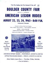 Boulder County Fair American Legion Rodeo Program 1963 Longmont Colorado - $17.82