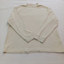 Roundtree &amp; Yorke Men&#39;s Ivory Cotton Pullover Sweatshirt Mock Neck Long ... - $13.14