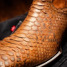 MISSOURI Genuine Snake Skin Cowboy Boot from the Western Collection Cognac image 7