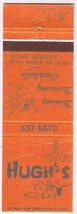 Matchbook Cover Hugh&#39;s Dining Dancing Cocktails Detroit Michigan - £1.09 GBP