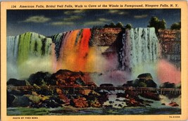 VTG Postcard, Bridal Veil Falls, Walk to Cove of the Winds, Niagara Falls, N.Y. - £4.59 GBP