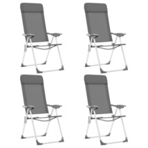 vidaXL Folding Camping Chairs 4 pcs Gray Aluminum - $9,810.19 MXN