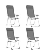 vidaXL Folding Camping Chairs 4 pcs Gray Aluminum - $9,567.10 MXN