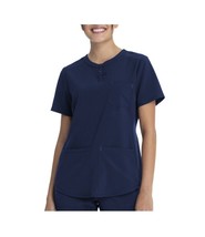 Scrubstar Women&#39;s Scrub Top Supreme Stretch V-Neck Placket Indigo Size Medium - £13.26 GBP