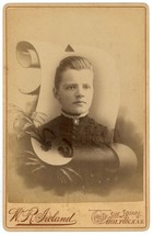 Circa 1880&#39;S In Memoriam Cabinet Card Young Woman Wr Ireland Holton Ks - £7.41 GBP