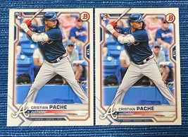 x2 2021 Bowman #36 Cristian Pache Atlanta Braves Rookie RC Phillies - £0.77 GBP