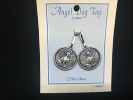 2 X Chihuahua Dog Tag Guardian Angel Pewter Protection Medal Médaille Ch... - $11.70