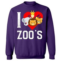 I Love Heart The Zoo Elephants,Tigers, Giraffes and Lions - Sweatshirt P... - £37.89 GBP