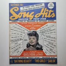 Song Hits Magazine Sept 1944 Lyrics Guide Music Star Billboard Hits Ad Radio - £14.06 GBP