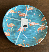 Rachel Ashwell Flamingo Print Plates set of 4 Melamine Blue Pink  - £26.30 GBP