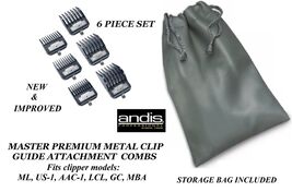 Andis PREMIUM METAL CLIP Blade GUIDE 6 pc COMB SET*Fit ML,US-1,AAC-1,LCL... - $28.99
