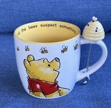 Disney Winnie The Pooh Honey Bee Mug 19oz Cup &amp; Figural Beehive Stir Sti... - £21.23 GBP