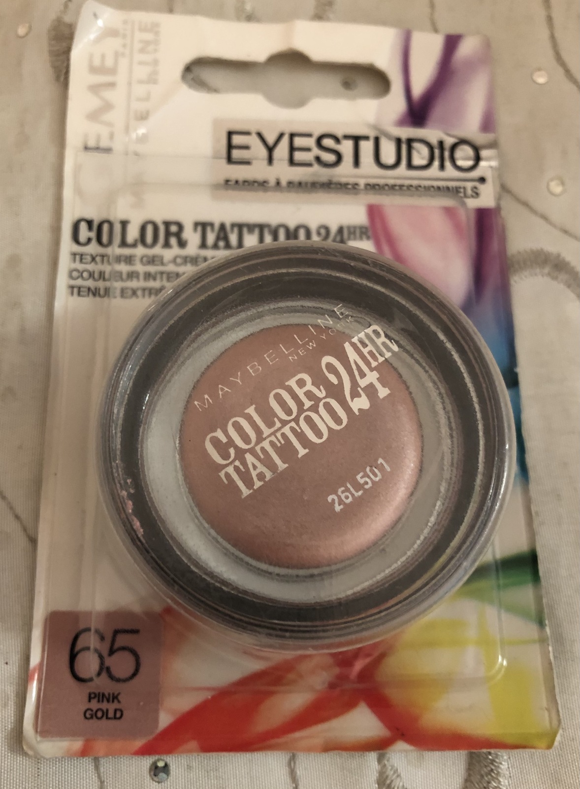 Gemey Maybelline Eyestudio Color Tattoo 24-Hour Eye Shadow 65 Pink Gold  - £11.95 GBP