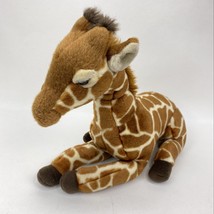 Giraffe FAO Schwarz Plush Orange Brown Laying Down Stuffed Animal Toy Plush 15&quot; - £13.68 GBP