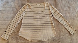 Maurices  24/7  Ribbed Square Neck Striped Top Long Sleeve Large - £3.77 GBP