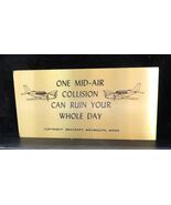 Vtg Plaque Pilot Air Traffic Control BY Seacraft Weymouth MA Mid Air Col... - $35.02 CAD