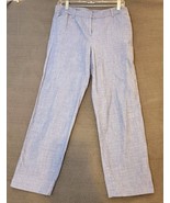 Talbots Perfect Crop Pants Womens Sz 4 Chambray Blue Classic Button Legs... - $21.64 CAD