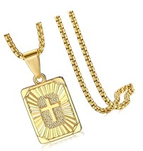 Gold Plated Christian Jesus Cross Pendant Necklace - $47.83