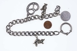 Antique German 835 Silver Watch Fob with Coin and charms - £288.84 GBP