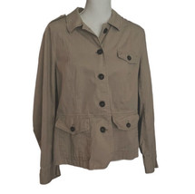 Talbots Women&#39;s Size 14 Khaki Beige Utility Military Jacket Button - £22.52 GBP