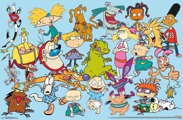 NICKELODEON REN &amp; STIMPY RUGRATS HEY ARNOLD REAL MONSTERS POSTER NEW 22X34 - $14.85